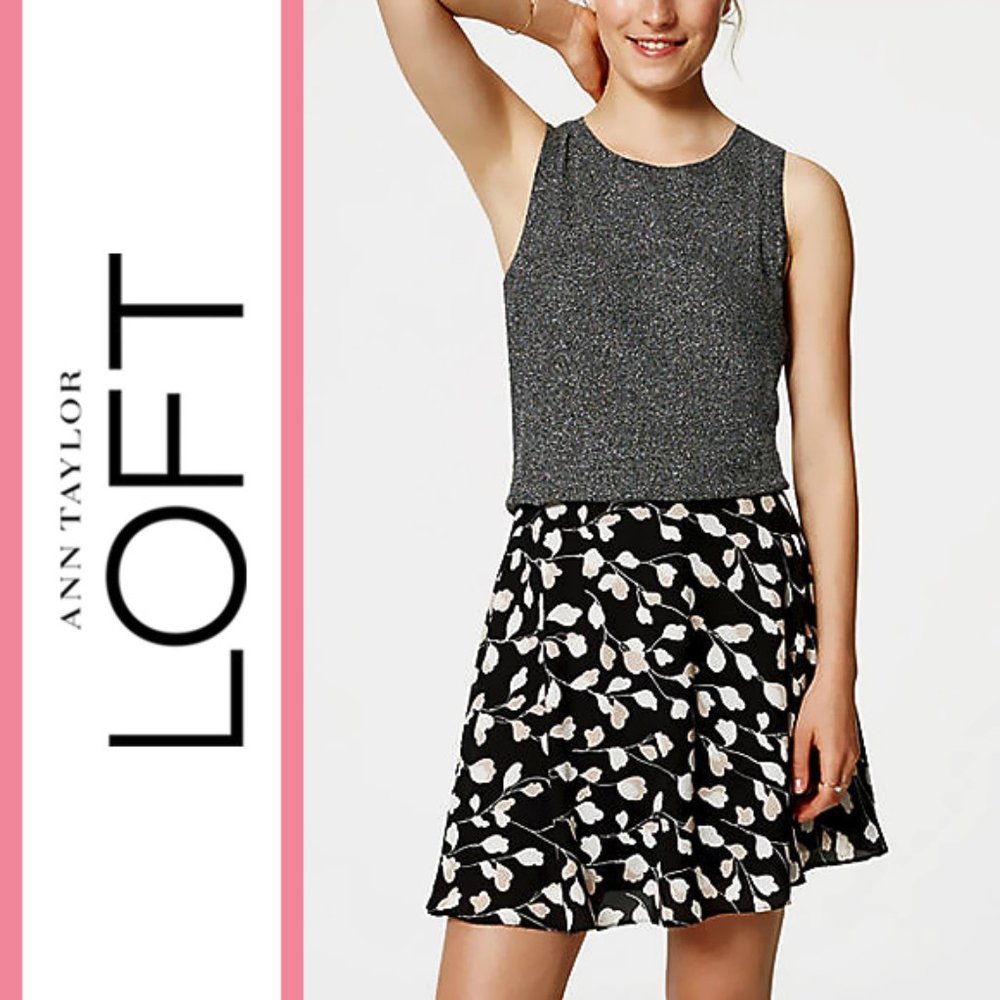Loft | Spring Petal Printed Full Circle Skirt